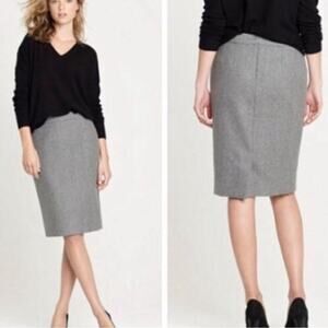 ANN TAYLOR Skirt Size 10 Wool Blend Pencil Skirt Gray Business Casual Office